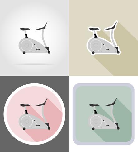 illustrazione vettoriale di icone piane bici esercizio