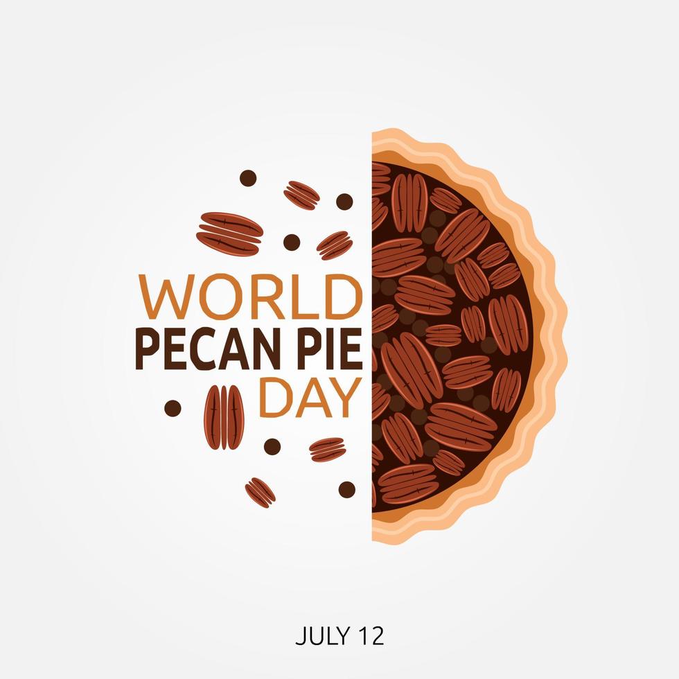 illustrazione vettoriale della giornata mondiale della torta di noci pecan