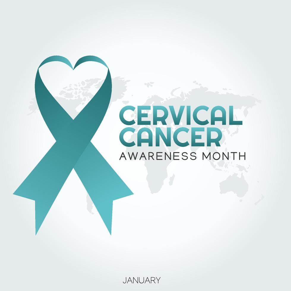 gennaio è l'illustrazione vettoriale del mese di consapevolezza del cancro cervicale. adatto per poster e banner di biglietti di auguri.