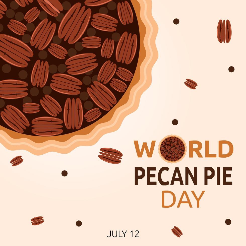 illustrazione vettoriale della giornata mondiale della torta di noci pecan