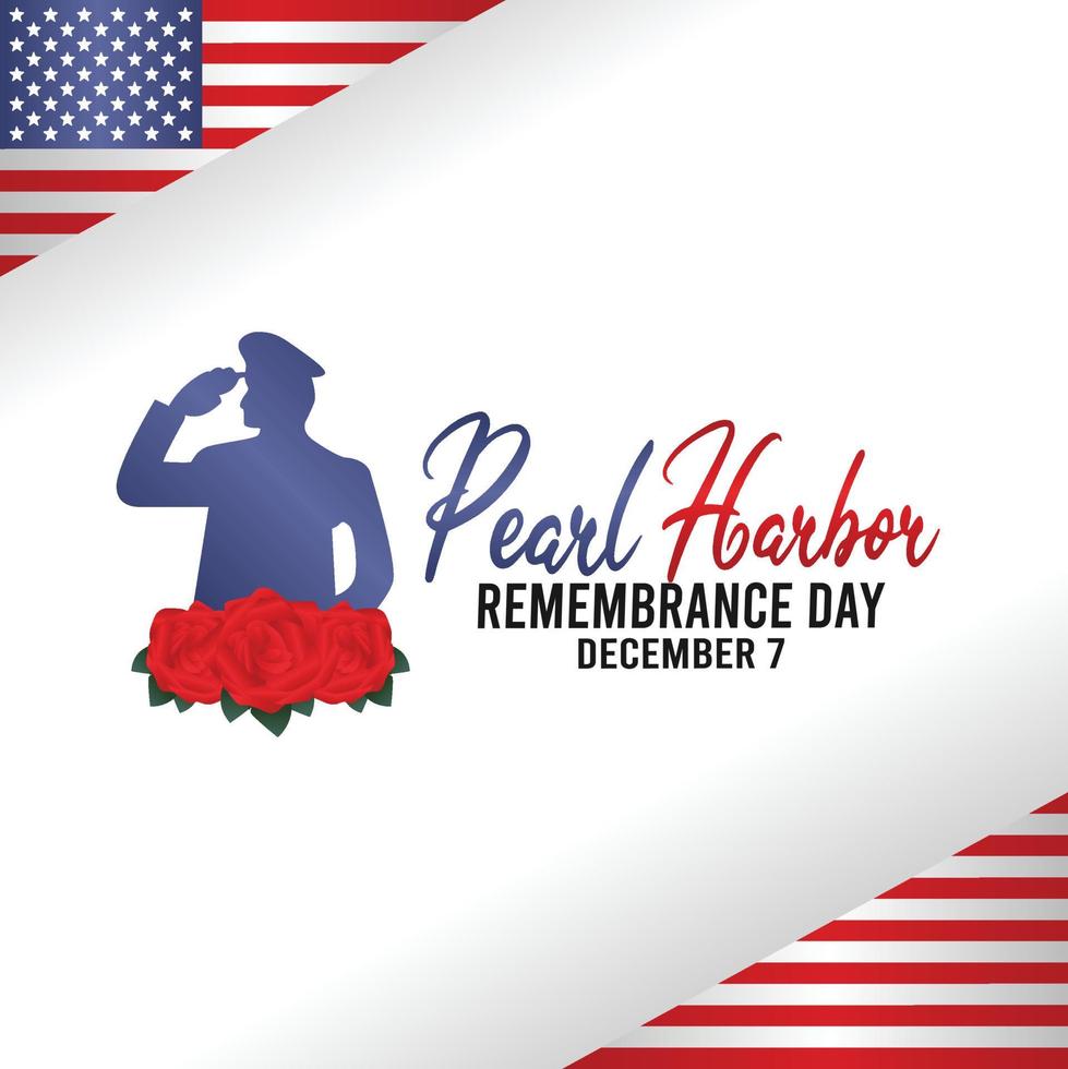illustrazione vettoriale del giorno della memoria di Pearl Harbor. adatto per poster e banner di biglietti di auguri.