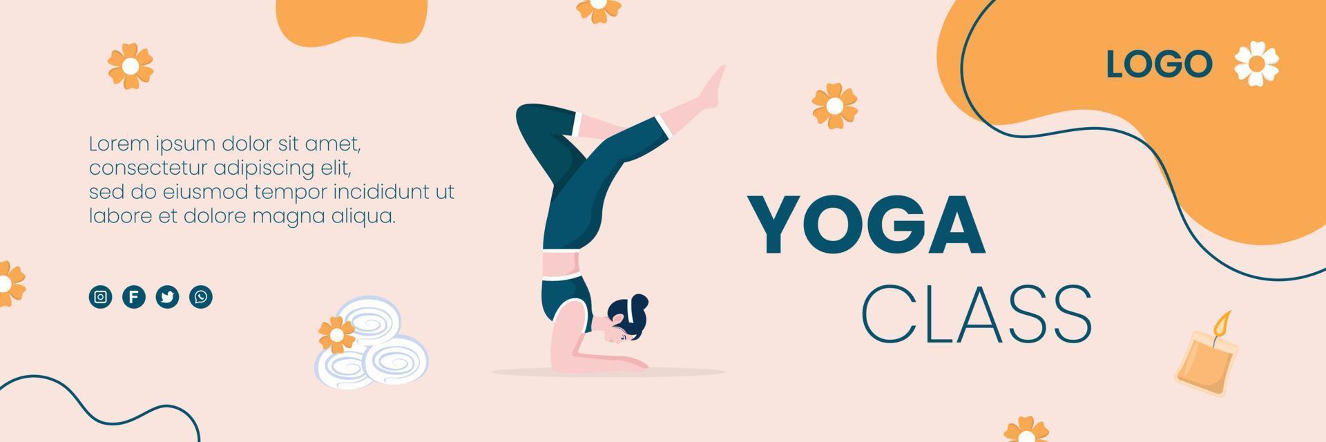 copertina di yoga e meditazione modificabile su sfondo quadrato adatta per social media, feed ig, biglietti di auguri, annunci stampati e web su Internet vettore