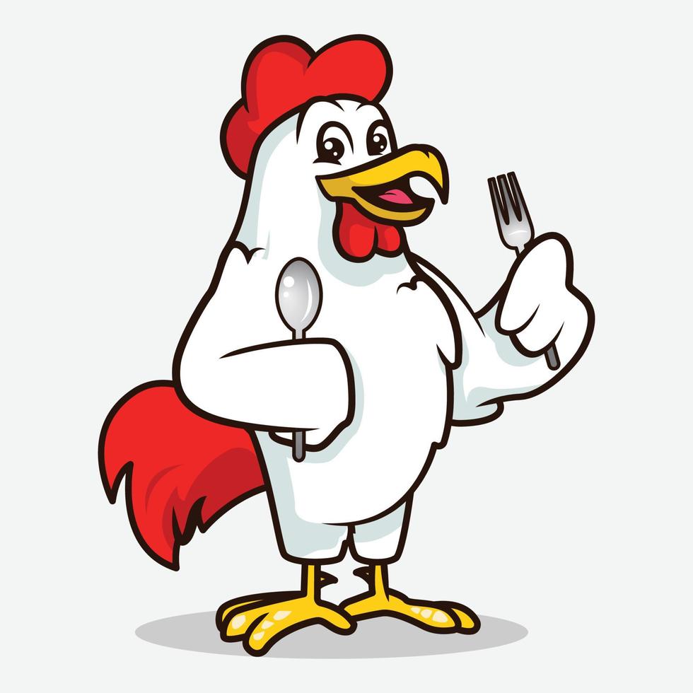 mascotte di pollo gallo vettore