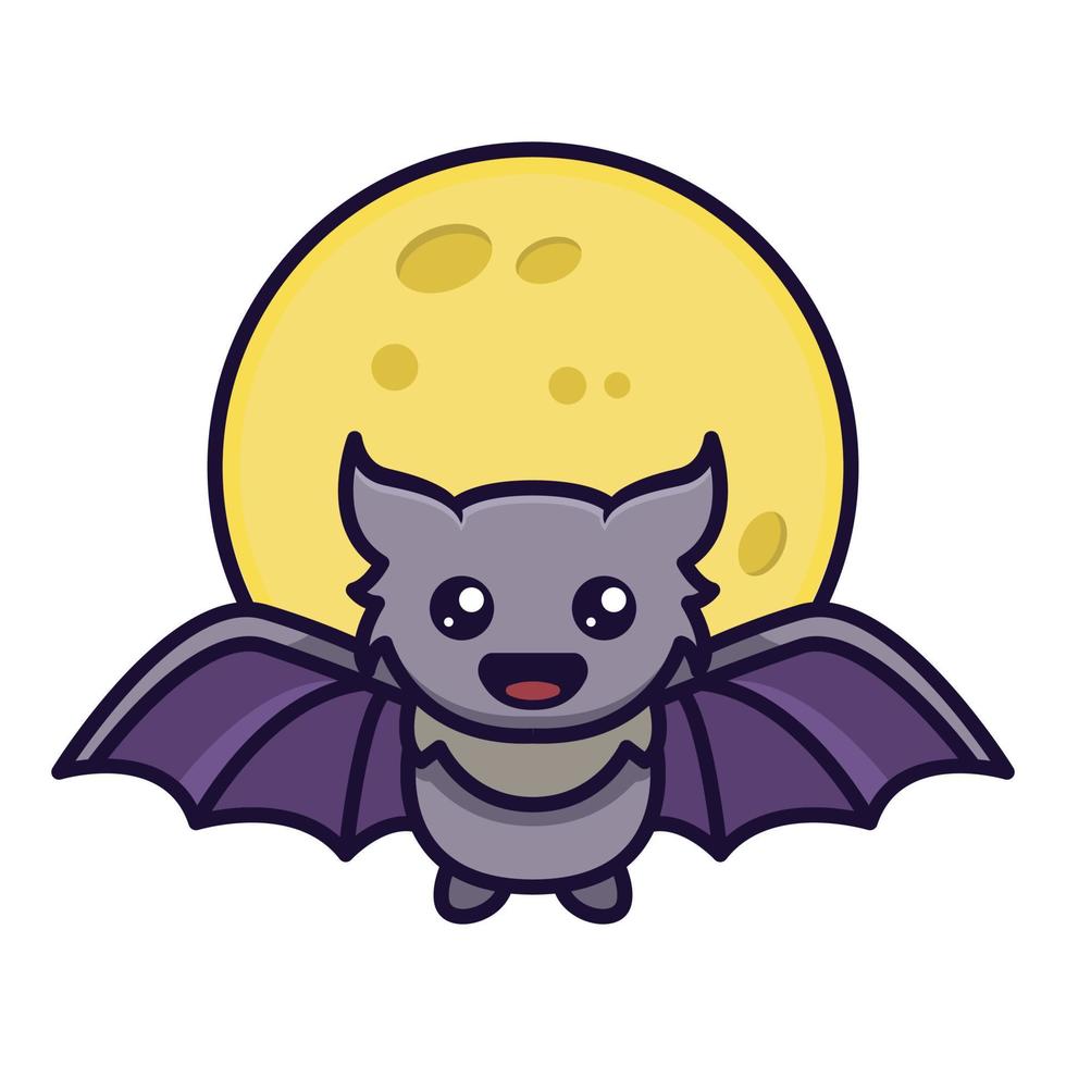 simpatica mascotte pipistrello vettore