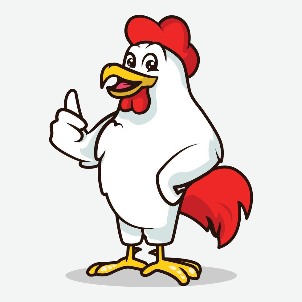 mascotte di pollo gallo vettore