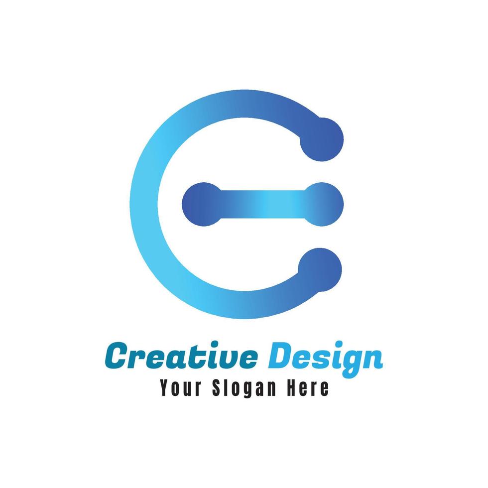 lettera e logo. logo dell'elettronica. logo con un concetto moderno. illustrazione vettoriale di progettazione