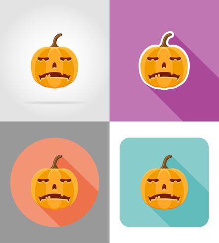 icone piane di zucca di Halloween illustrazione vettoriale