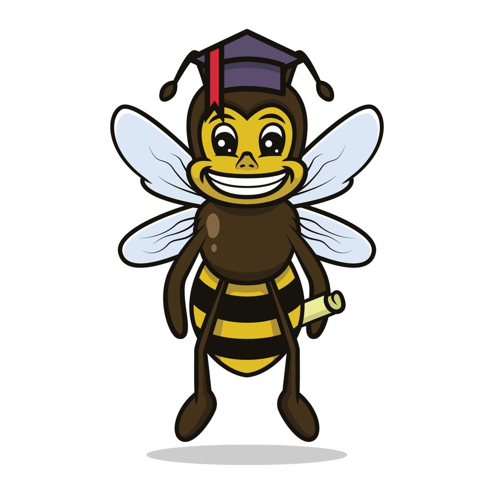 design premium della mascotte dell'ape vettore