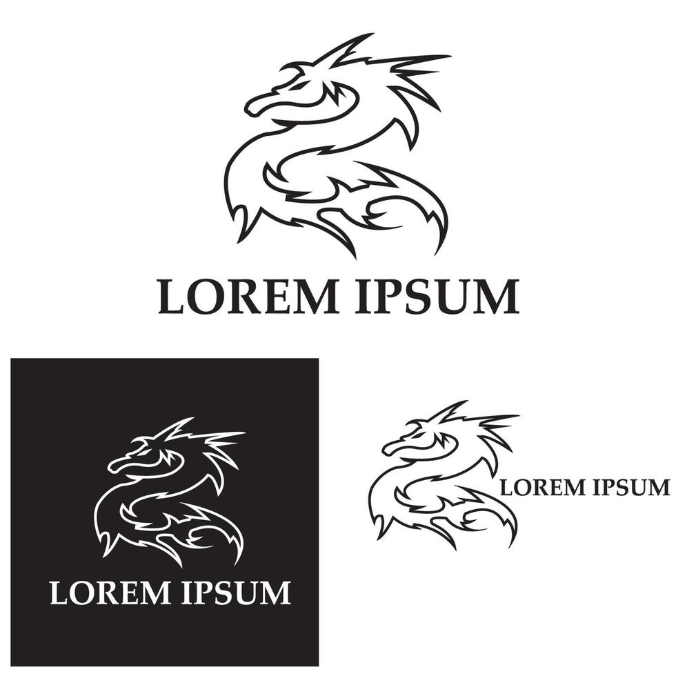 logo dell'illustrazione dell'icona del vettore del drago