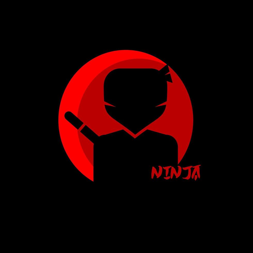 gioco del logo della mascotte del ninja, vettore del ninja dell'illustrazione