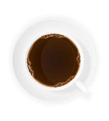 illustrazione vettoriale di vista superiore della tazza di caffè