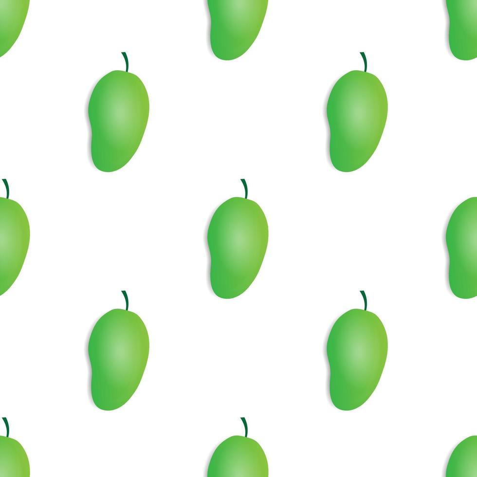 disegno vettoriale di frutta mango verde senza cuciture. sfondo bianco. design per carta da parati, sfondo, copertina, design di stampa e le tue esigenze di progettazione.