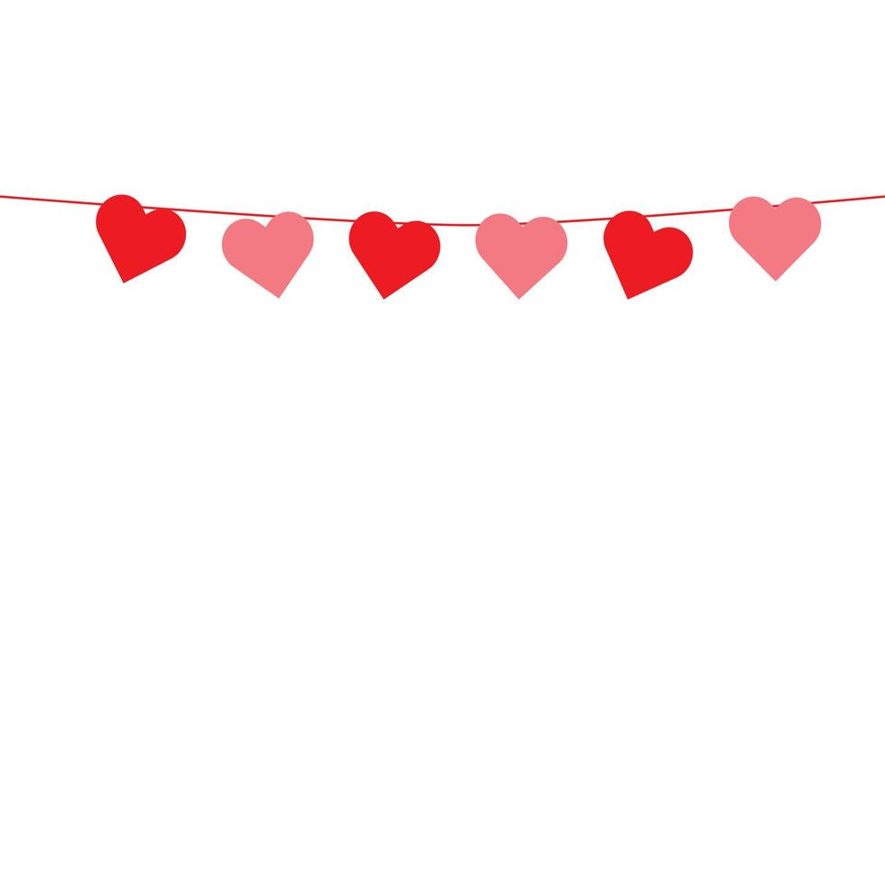 cuori rossi romantico sfondo bianco vettore San Valentino.