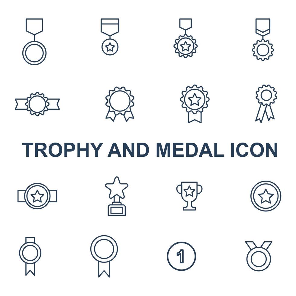 icona del trofeo e della medaglia per il web, la presentazione, il logo, il simbolo dell'icona. vettore