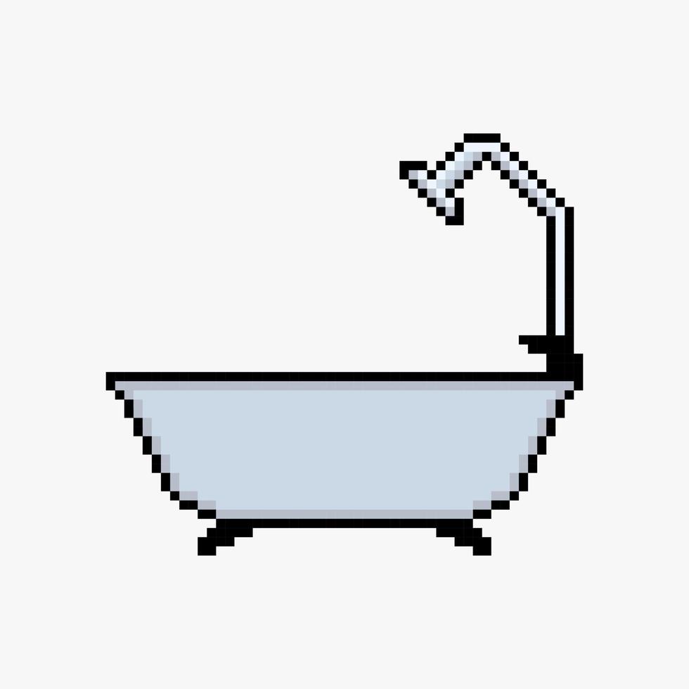 pixel art vasca da bagno vettore