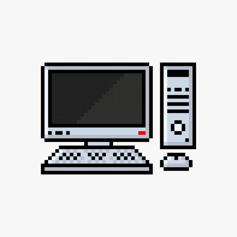 personal computer pixel art vettore