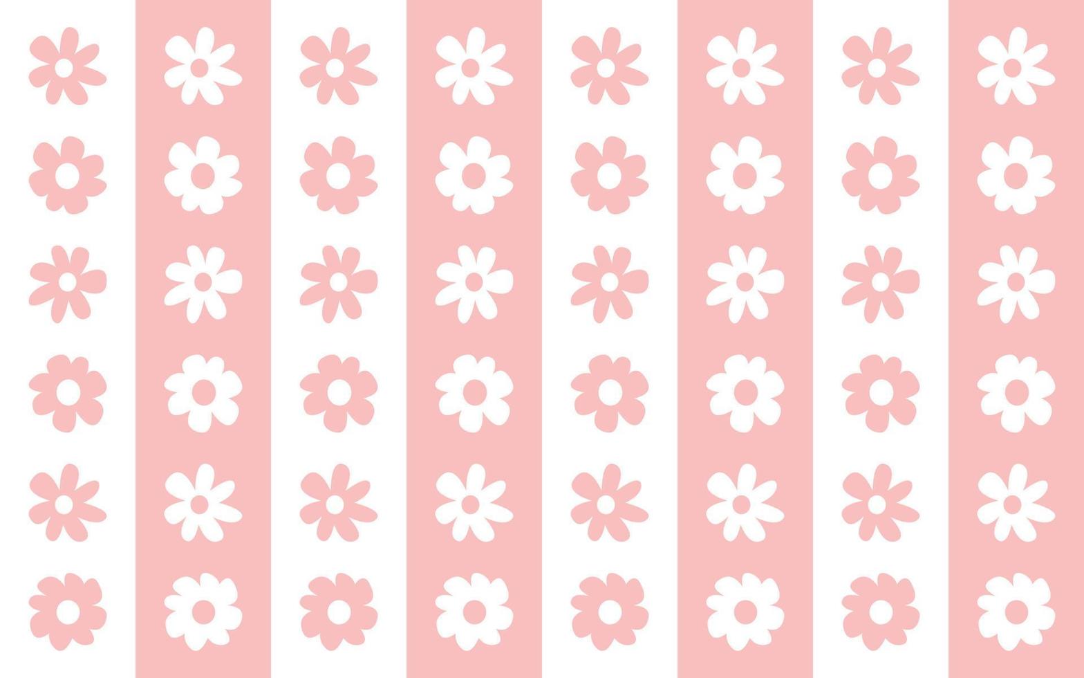motivo floreale rosa e bianco a righe floreali senza cuciture per la stampa di tessuti da parete vettore