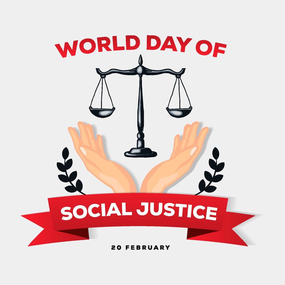 illustrazione vettoriale di progettazione della giornata mondiale della giustizia sociale. 20 febbraio