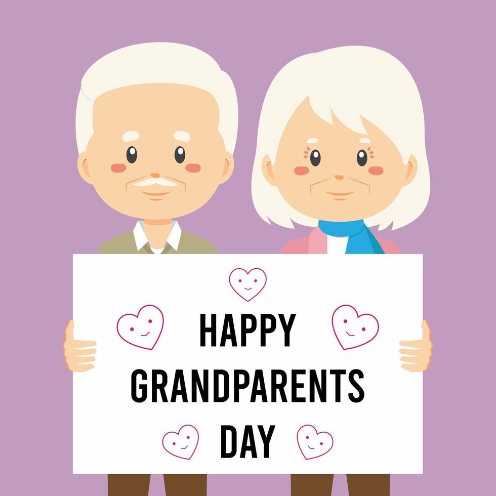 cartone animato dell'illustrazione della giornata internazionale dei nonni vettore