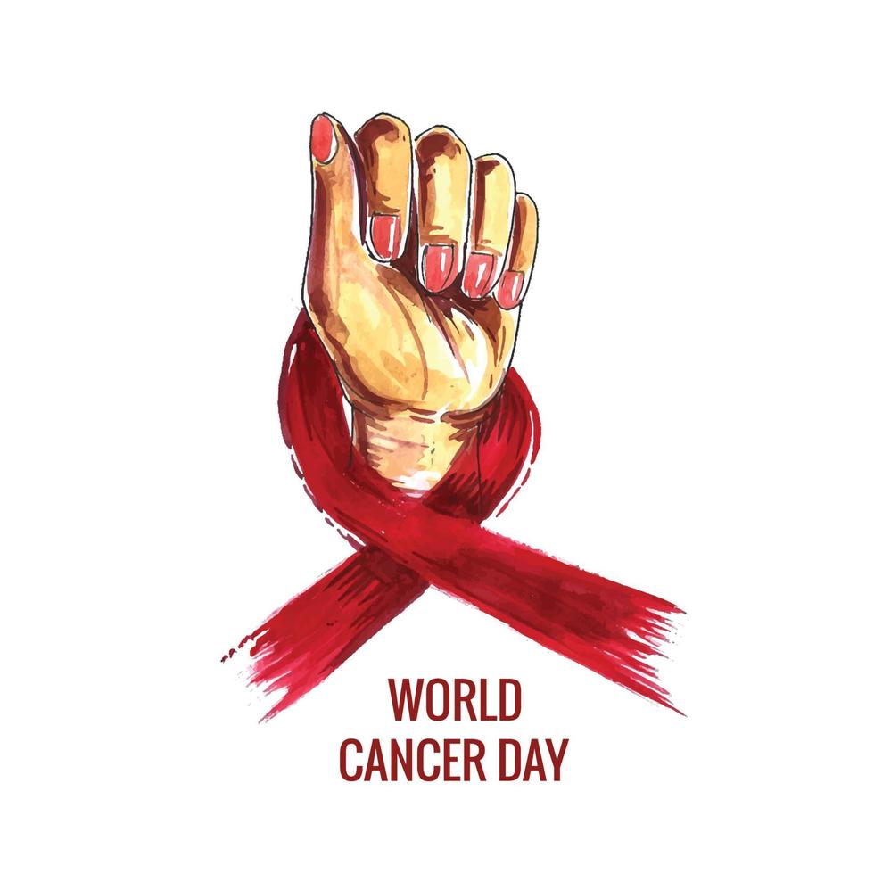 sfondo della carta del nastro di consapevolezza della giornata mondiale del cancro vettore