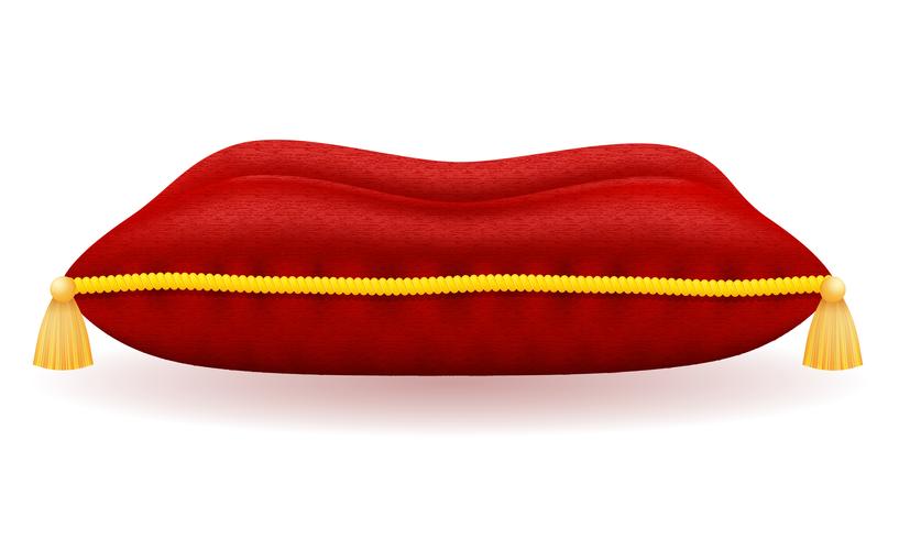 illustrazione vettoriale di cuscino di velluto rosso