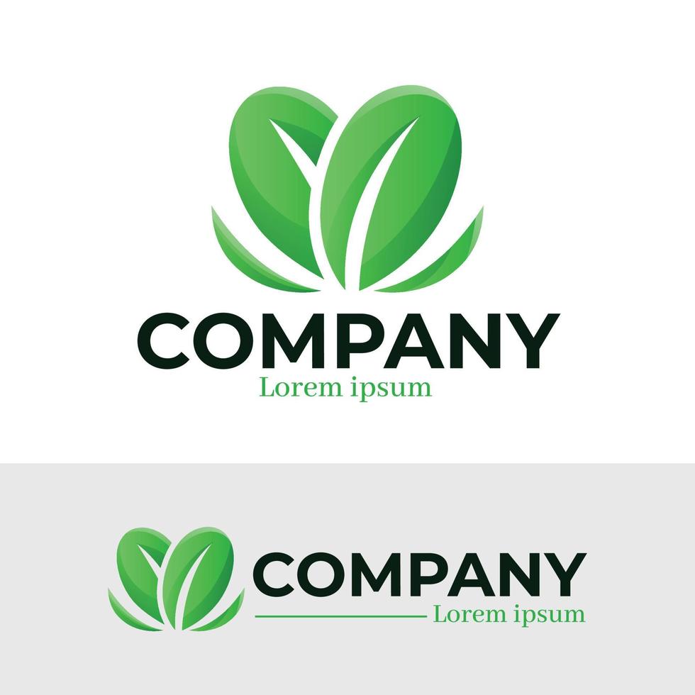 modello di progettazione logo foglie verdi naturali vettore