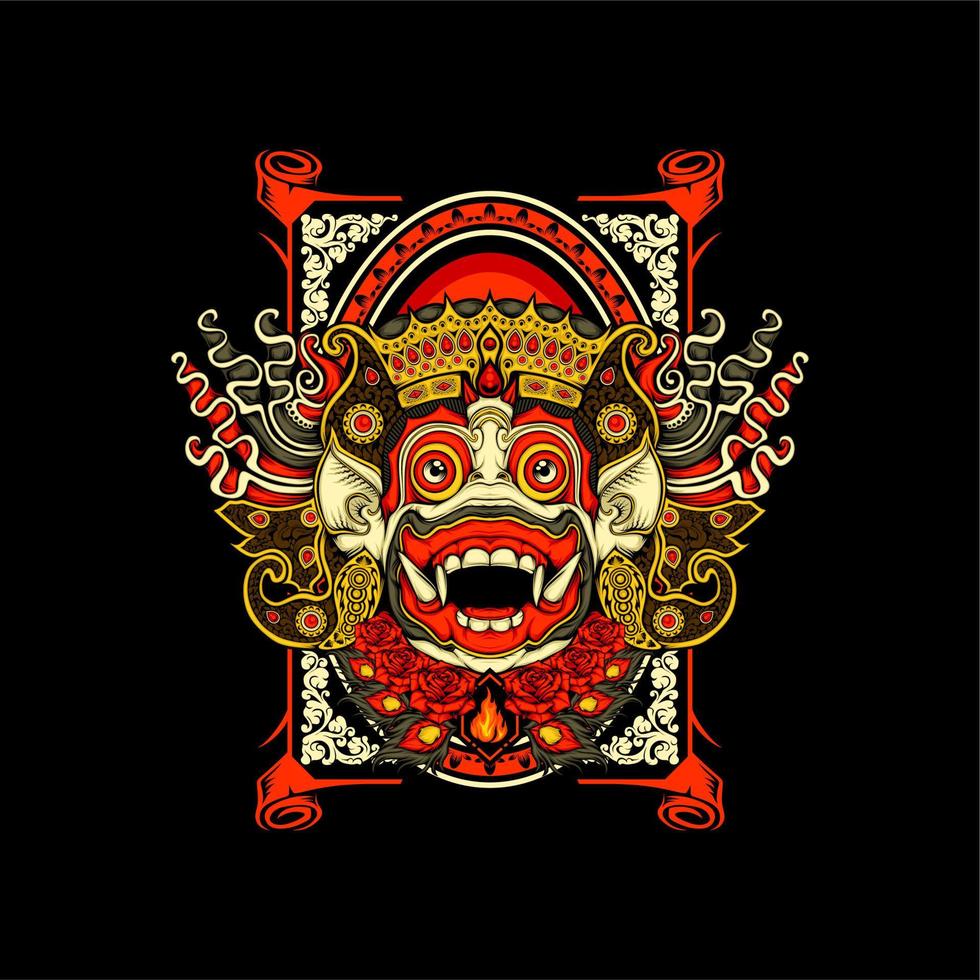 illustrazione del barong balinese vettore