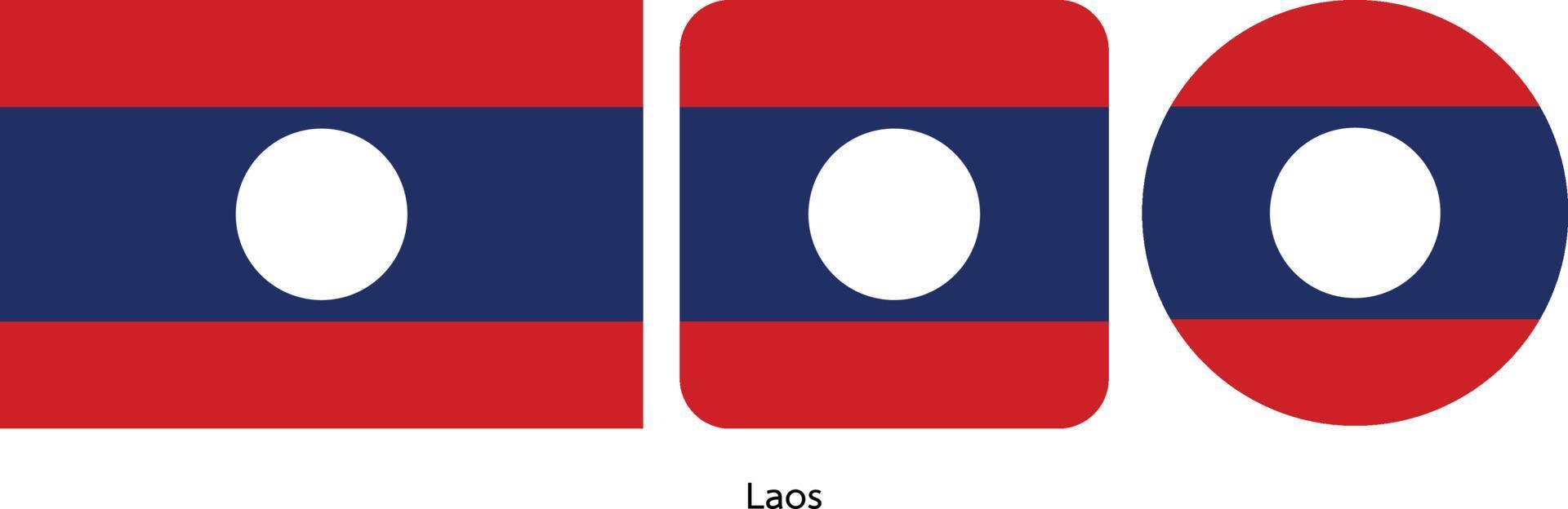 bandiera del laos, illustrazione vettoriale