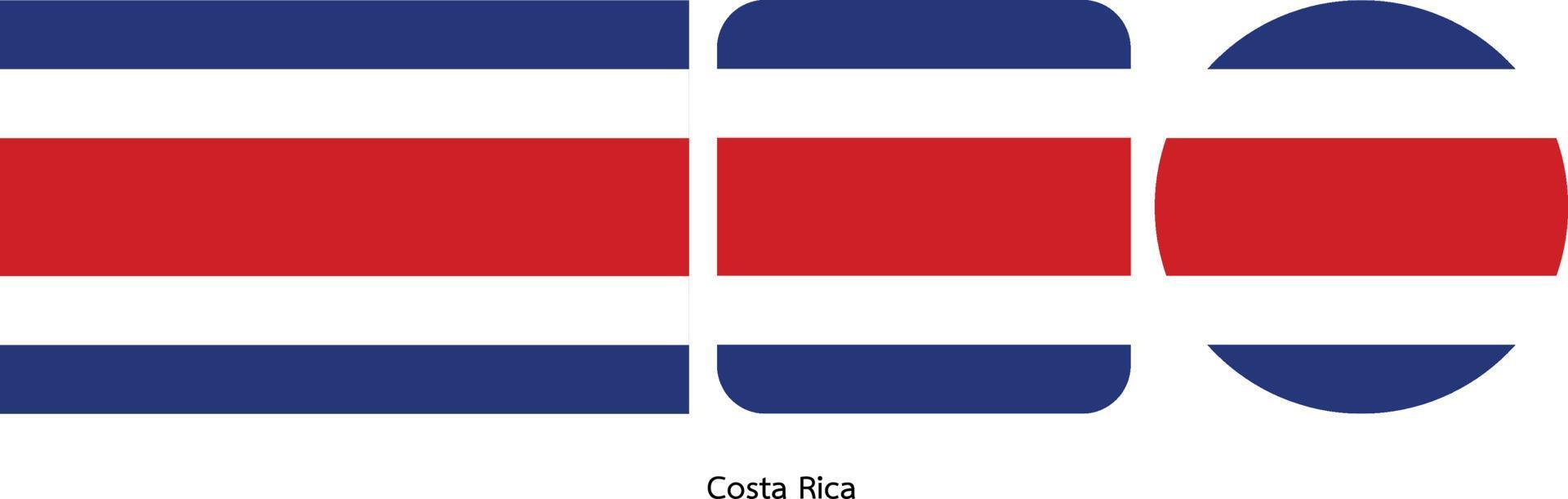 bandiera della costa rica, illustrazione vettoriale