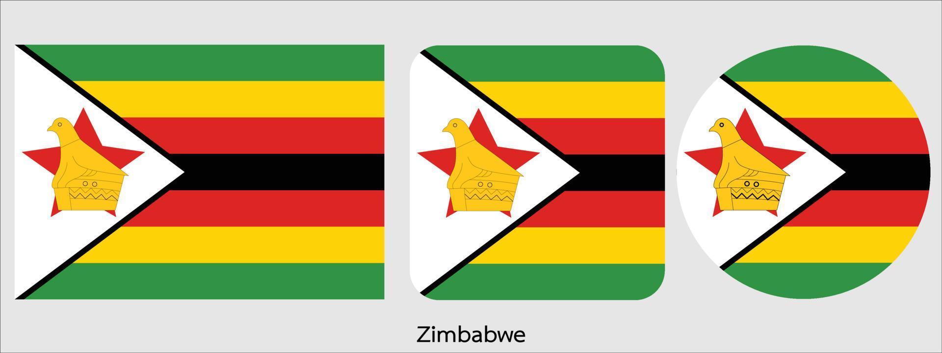 bandiera dello zimbabwe, illustrazione vettoriale