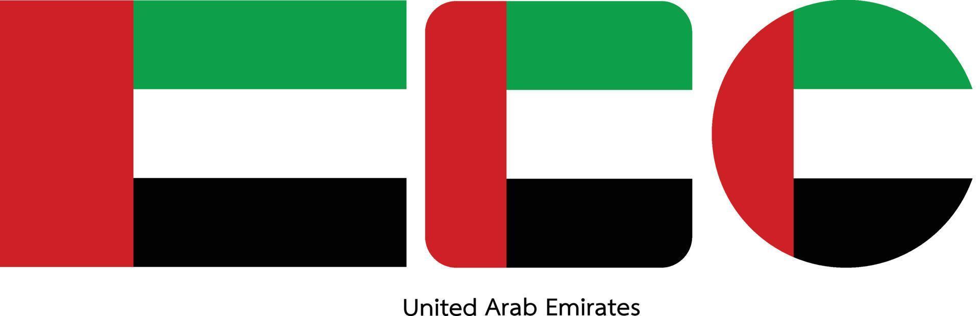 bandiera degli emirati arabi uniti, illustrazione vettoriale