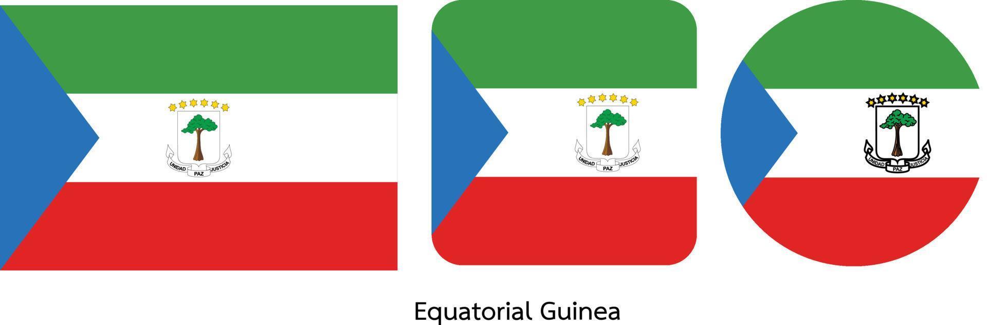 bandiera della Guinea equatoriale, illustrazione vettoriale