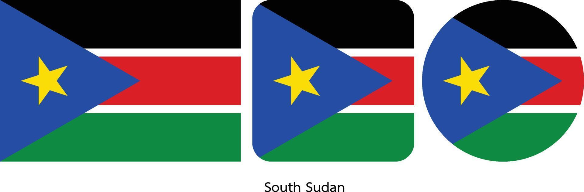 bandiera del sud sudan, illustrazione vettoriale