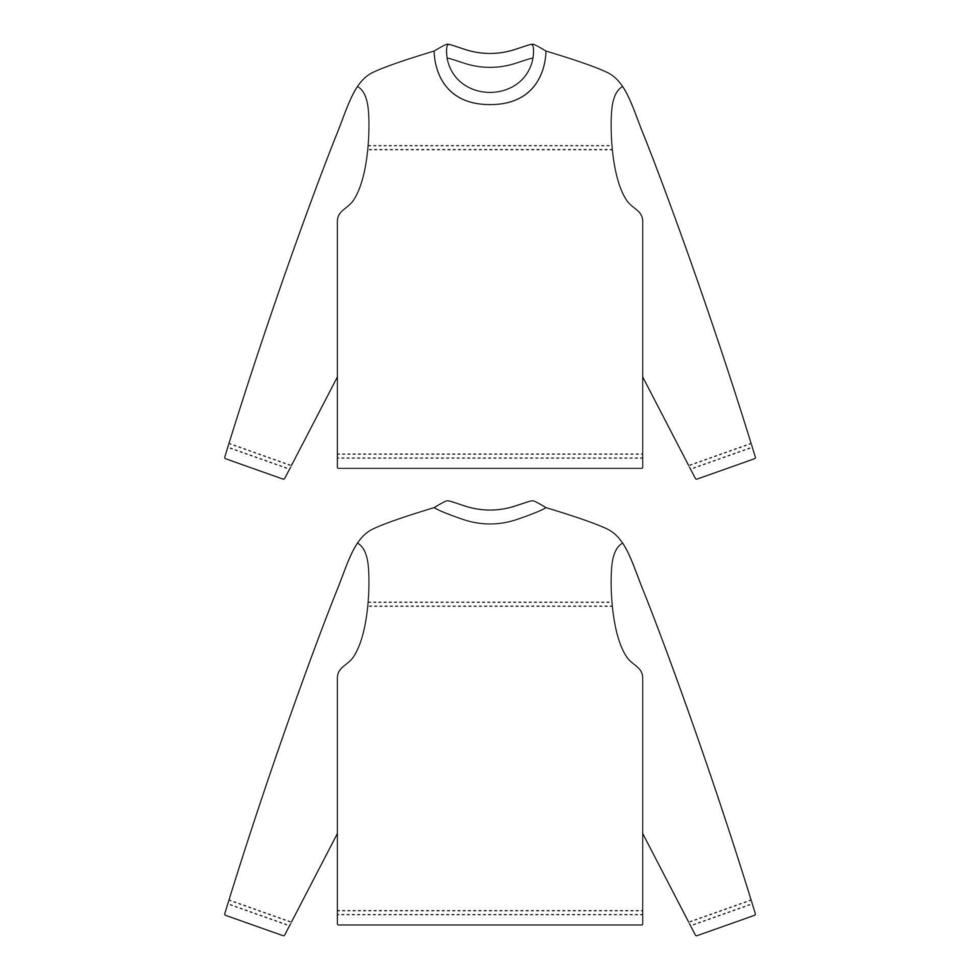 modello manica lunga maglia da calcio illustrazione vettoriale schizzo piatto design contorno