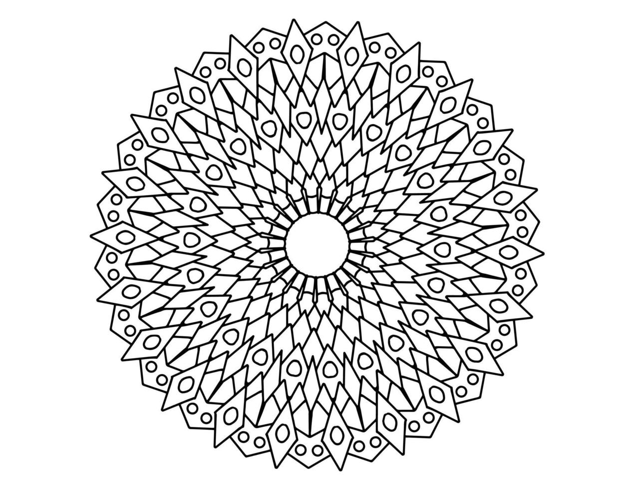 mandala arte in bianco e nero, pagina da colorare, decorazione, vettore