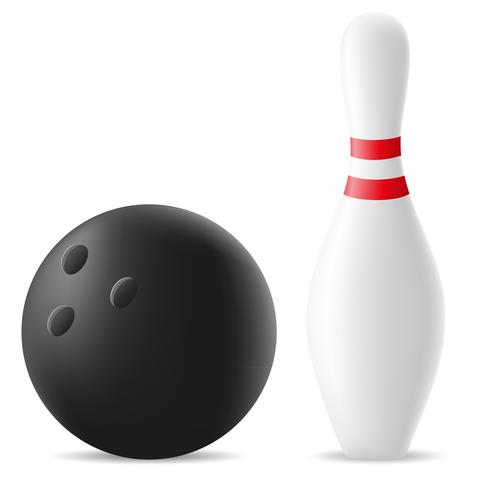 illustrazione di vettore di bowling e birillo