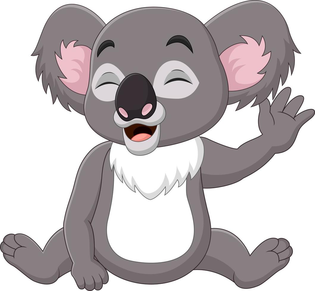 cartone animato carino bambino koala seduto vettore