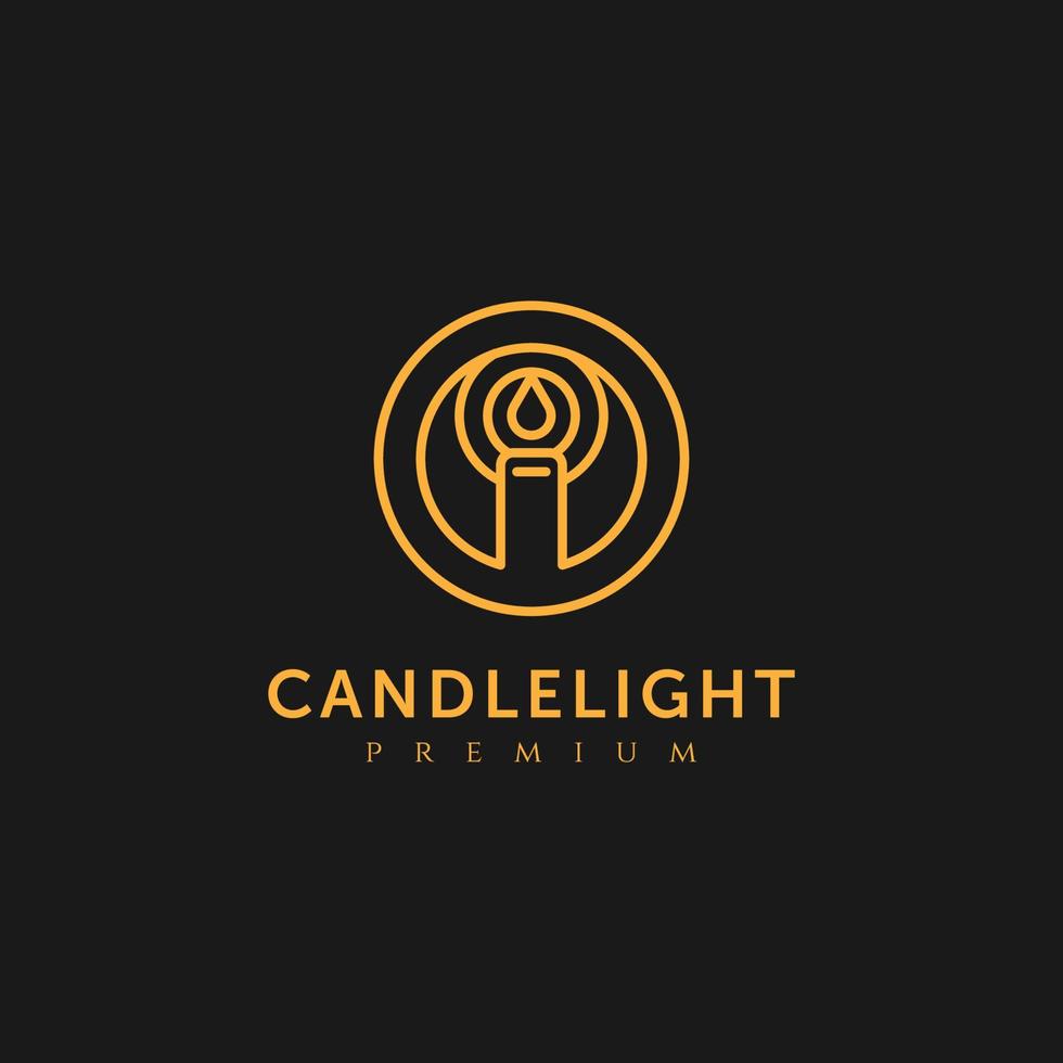 immagine di design icona logo premium a lume di candela vettore