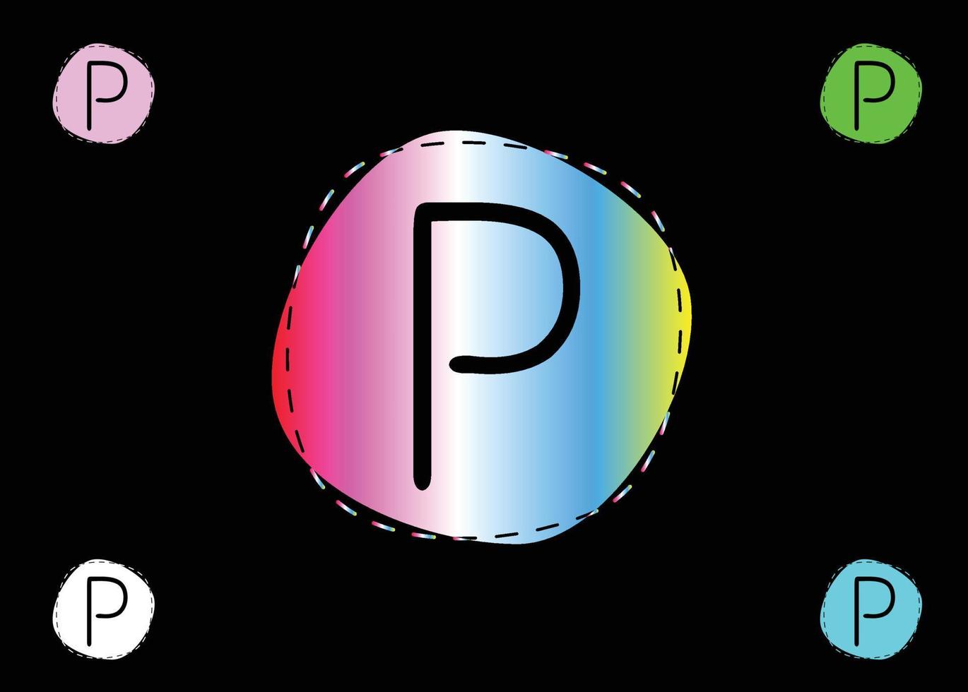logo della lettera p e modello di progettazione dell'icona vettore