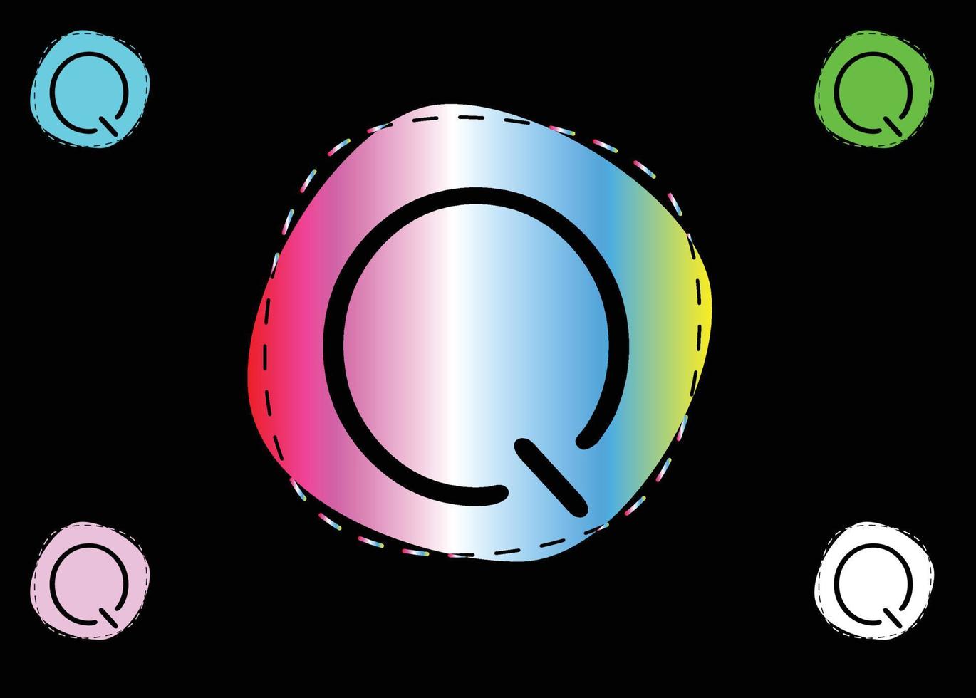 logo della lettera q e modello di progettazione dell'icona vettore
