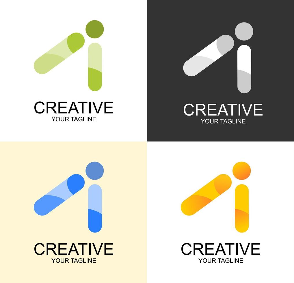 set di elegante logo astratto creativo lettera i, logo del marchio, logo aziendale, logo aziendale vettore