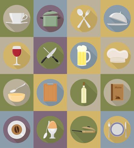 oggetti e attrezzature per l&#39;illustrazione vettoriale di cibo