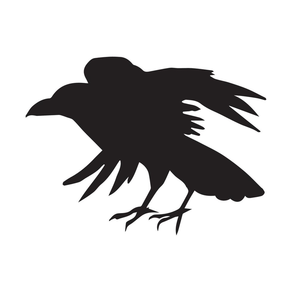 logo nero del corvo dell'uccello vettore