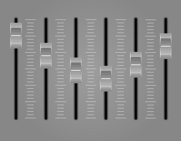 illustrazione di vettore del mixer del suono della console del pannello