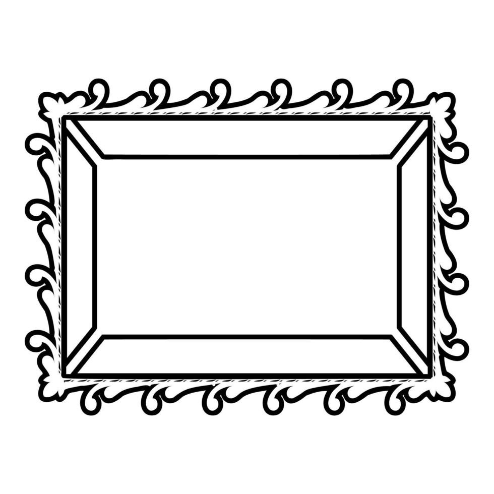 cornice icona contorno colore nero illustrazione vettoriale immagine in stile piatto