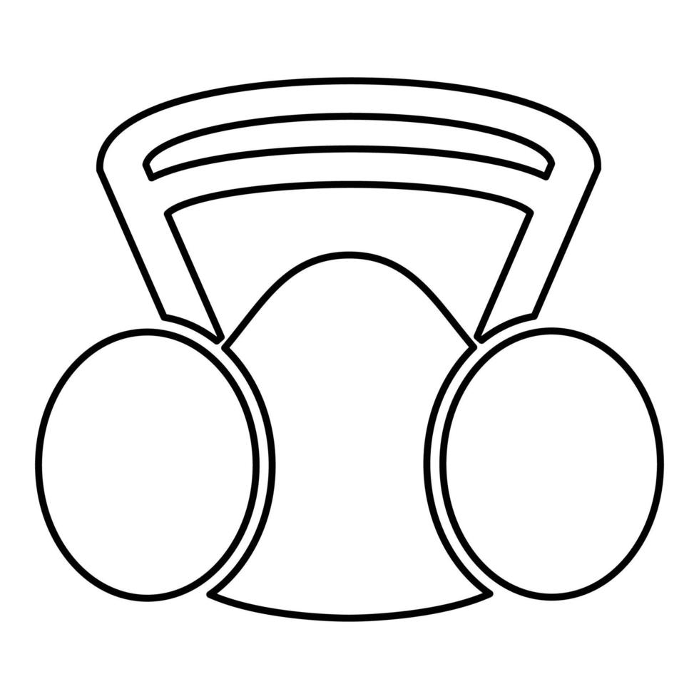 maschera respiratore filtro sostituibile protezione personale sicurezza polvere assente icona attrezzatura contorno colore nero illustrazione vettoriale immagine in stile piatto