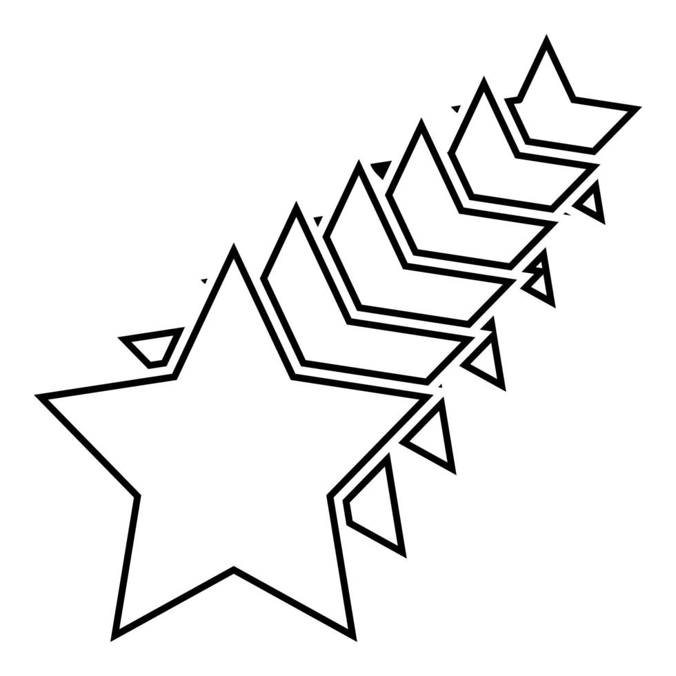 icona del concetto di stella a sei stelle contorno colore nero illustrazione vettoriale immagine in stile piatto