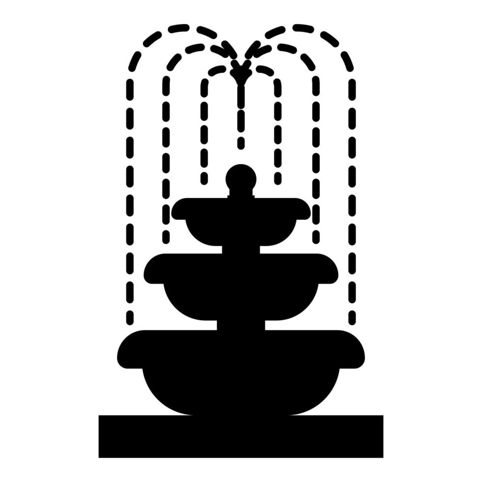icona del livello della fontana dell'acqua colore nero illustrazione vettoriale immagine in stile piatto