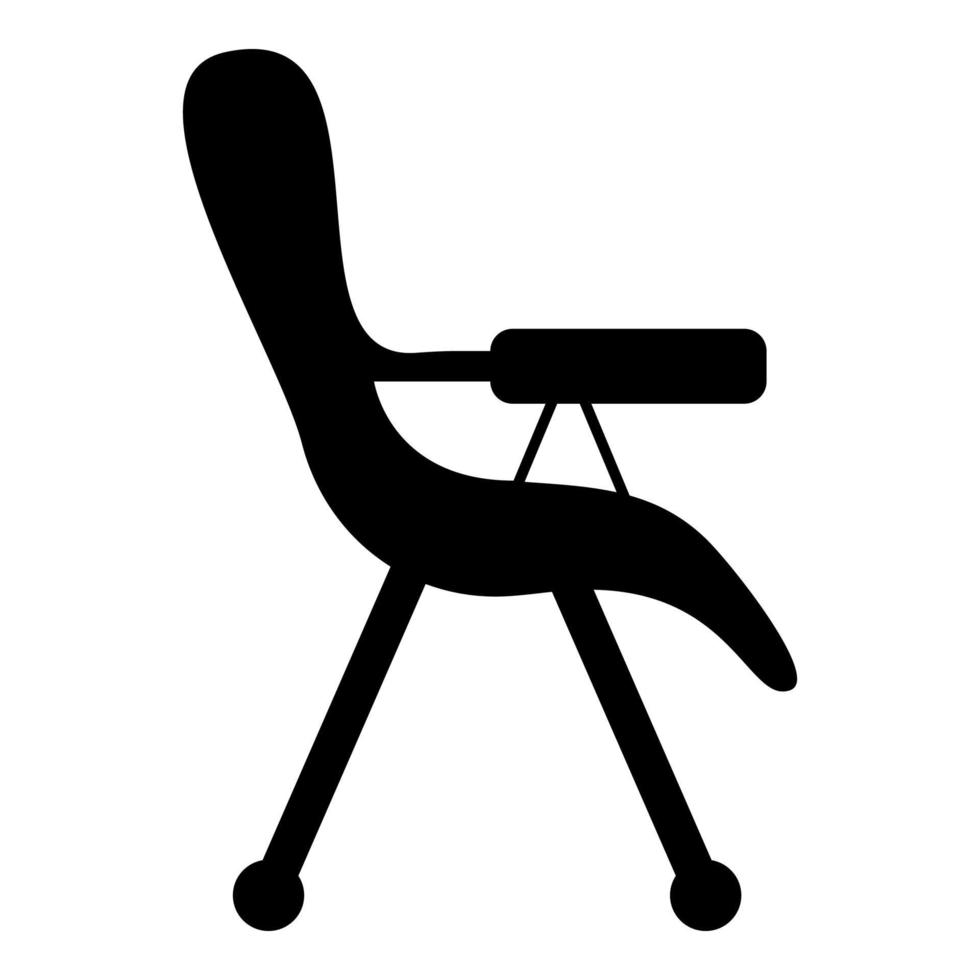 icona della sedia di alimentazione colore nero illustrazione vettoriale immagine in stile piatto