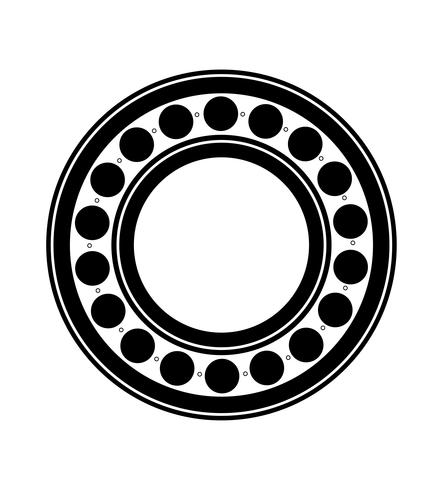 illustrazione nera di vettore del profilo della siluetta del cuscinetto a sfera del metallo